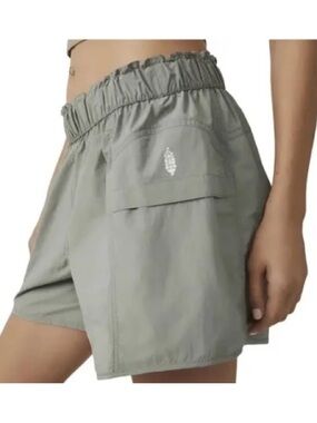 FP Movement Small Shorts In The Wild in Grey Olive pockets Free People